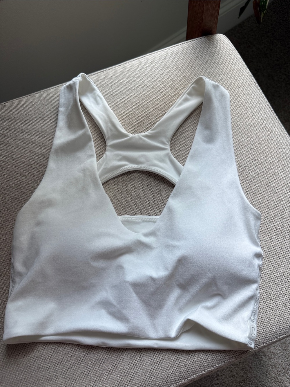 Lululemon White Racerback Bralette Top with removable cups